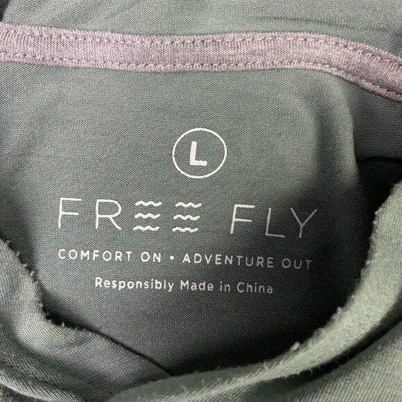 Free Fly Hoodie Men's Large Green Bamboo Shade Performance Lightweight Fishing - Picture 5 of 10